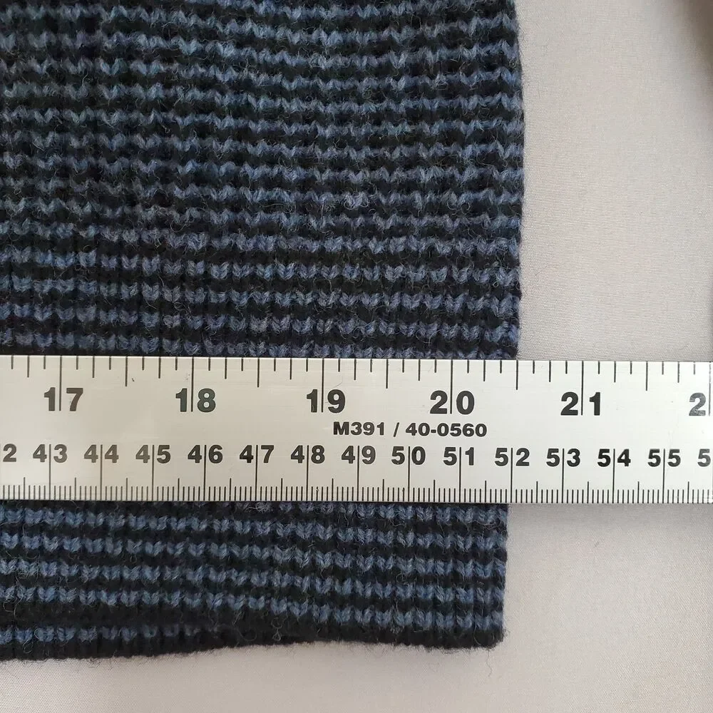 Banana Republic Men Sweater LG Recycled Italian Wool Blend Soft Variegated Navy